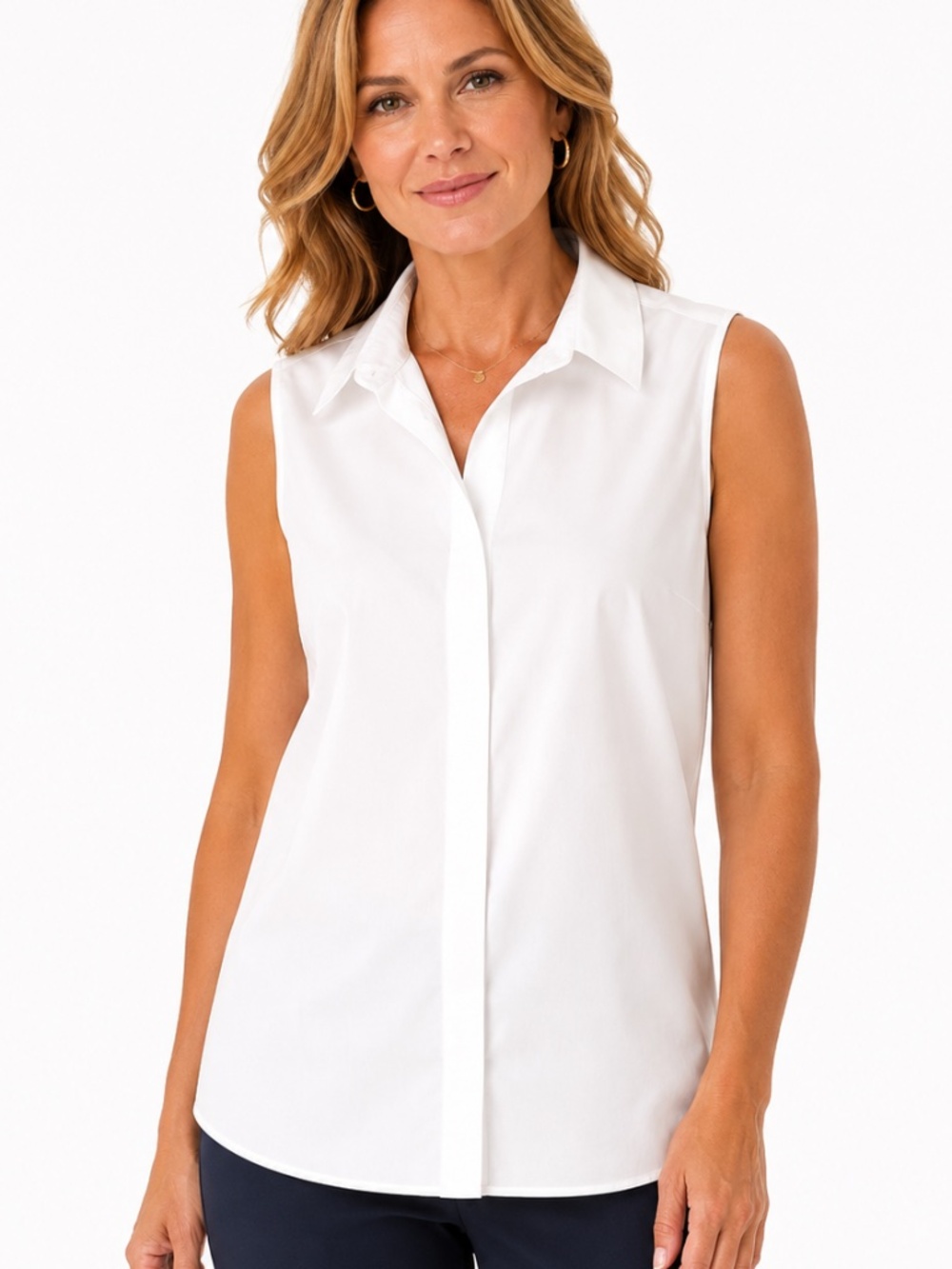 Chico’s White Sleeveless Button Front Blouse Women’s Size 1 / US 8